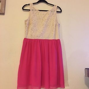 Pink and cream dress